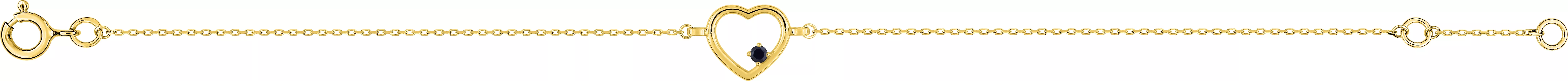 Bracelet Or Arcella Saphir Coeur - Bracelet en Or 375 9k - Bijoux en Vogue