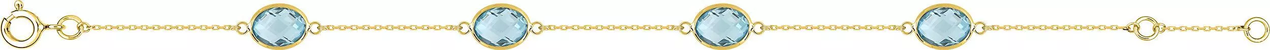 Bracelet Or Fetima bleu Topaze - Bracelet en Or 375 9k - Bijoux en Vogue