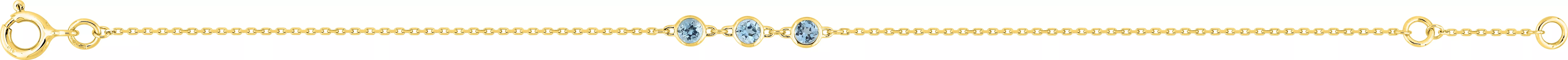Bracelet Or Rasema bleu Topaze - Bracelet en Or 375 9k - Bijoux en Vogue