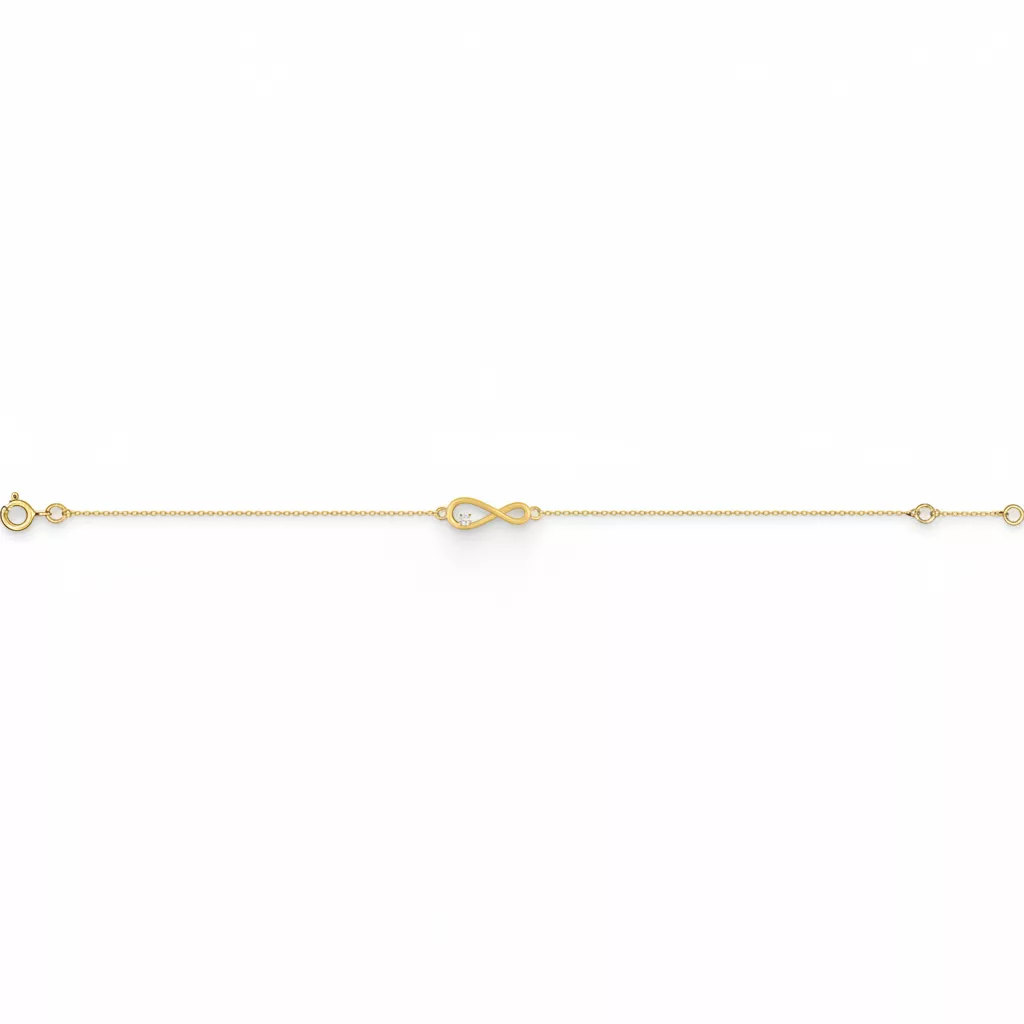 Bracelet Or Ardenne Zirconium Infini - Bracelet en Or 375 9k - Bijoux en Vogue