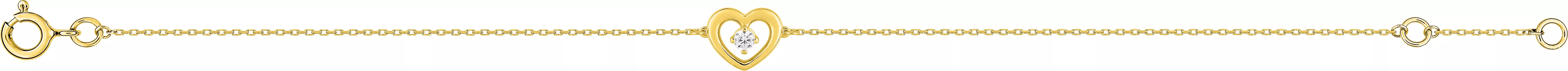 Bracelet Or Prissilia Zirconium Coeur - Bracelet en Or 375 9k - Bijoux en Vogue
