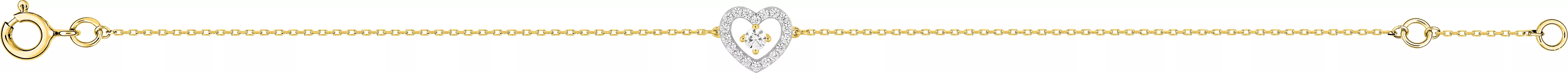 Bracelet Or Azaddine Zirconium Coeur - Bracelet en Or 375 9k - Bijoux en Vogue