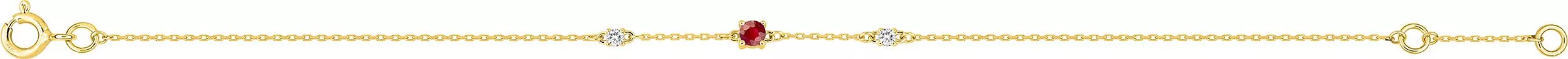 Bracelet Or Dharma Zirconium Rubis - Bracelet en Or 375 9k - Bijoux en Vogue
