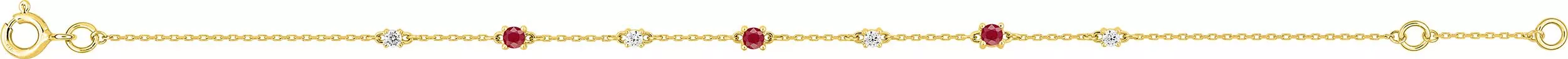 Bracelet Or Clava Zirconium Rubis - Bracelet en Or 375 9k - Bijoux en Vogue