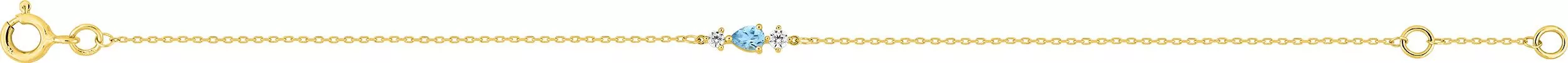 Bracelet Or Najara bleu Zirconium Topaze - Bracelet en Or 375 9k - Bijoux en Vogue