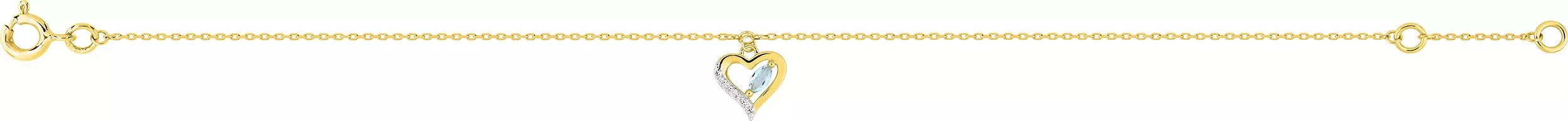 Bracelet Or Anava bleu Zirconium Topaze - Bracelet en Or 375 9k - Bijoux en Vogue