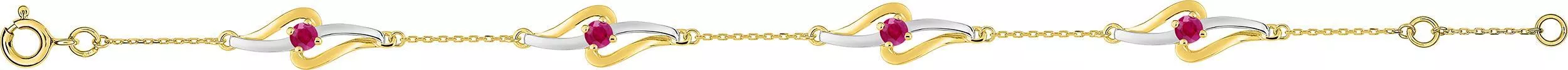 Bracelet Or Moeata Rubis - Bracelet en Or 375 9k - Bijoux en Vogue