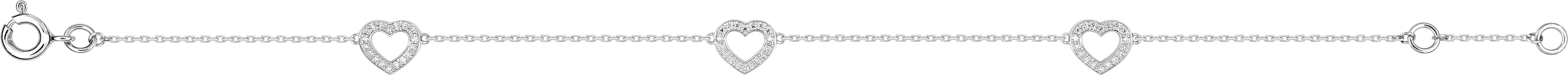 Bracelet Or Blanc Ysalline Diamant Coeur - Bracelet en Or 750 18k - Bijoux en Vogue