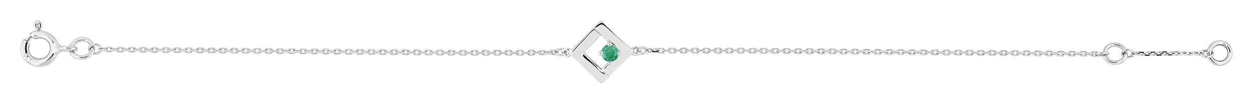 Bracelet Or Blanc Kantsita Emeraude - Bracelet en Or 750 18k - Bijoux en Vogue