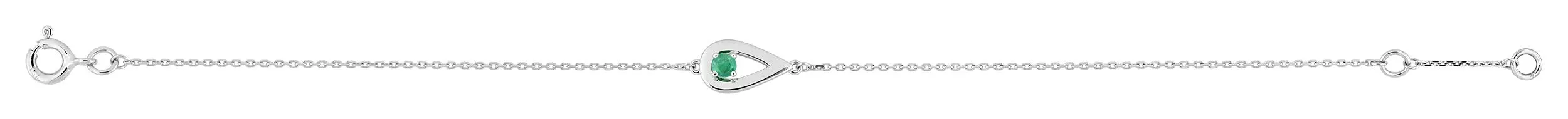 Bracelet Or Blanc Soelie Emeraude - Bracelet en Or 750 18k - Bijoux en Vogue