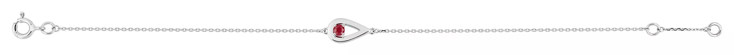 Bracelet Or Blanc Kamilia Rubis - Bracelet en Or 750 18k - Bijoux en Vogue