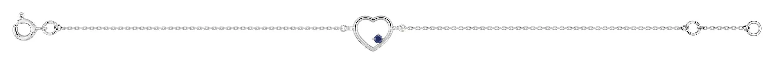 Bracelet Or Blanc Gherra Saphir Coeur - Bracelet en Or 750 18k - Bijoux en Vogue