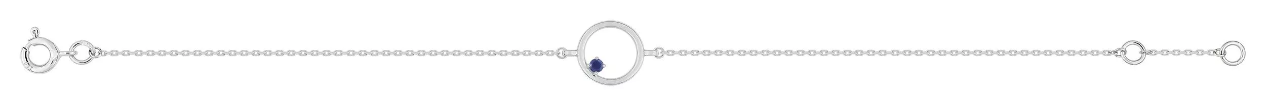 Bracelet Or Blanc Viriya Saphir - Bracelet en Or 750 18k - Bijoux en Vogue