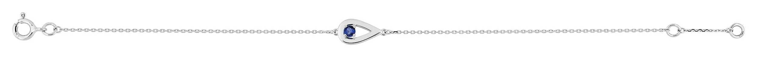 Bracelet Or Blanc Mornie Saphir - Bracelet en Or 750 18k - Bijoux en Vogue