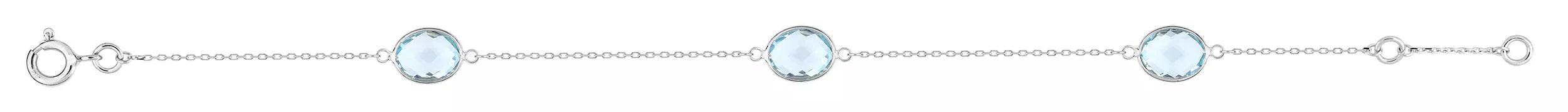 Bracelet Or Blanc Rodotta bleu Topaze - Bracelet en Or 750 18k - Bijoux en Vogue