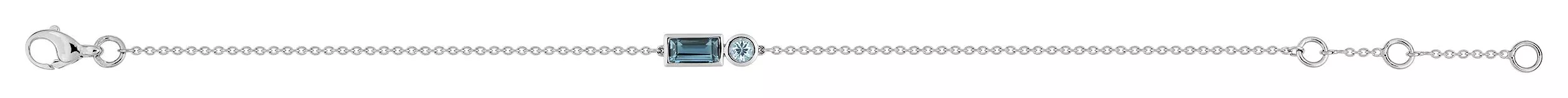 Bracelet Or Blanc Zoukhra bleu Topaze - Bracelet en Or 750 18k - Bijoux en Vogue