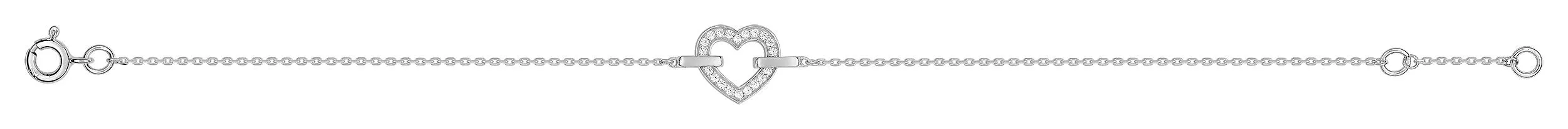 Bracelet Or Blanc Generosa Zirconium Coeur - Bracelet en Or 750 18k - Bijoux en Vogue