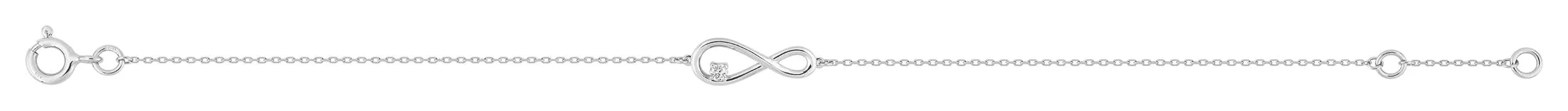 Bracelet Or Blanc Davila Zirconium Infini - Bracelet en Or 750 18k - Bijoux en Vogue