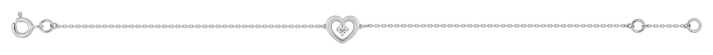 Bracelet Or Blanc Aaicha Zirconium Coeur - Bracelet en Or 750 18k - Bijoux en Vogue