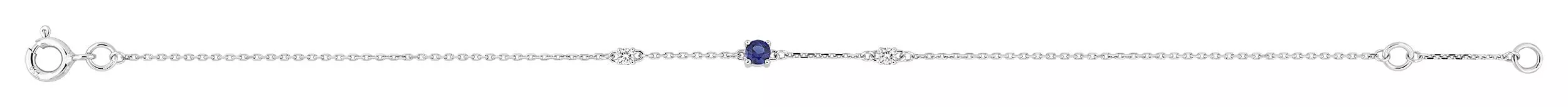 Bracelet Or Blanc Iaroslava Zirconium Saphir - Bracelet en Or 750 18k - Bijoux en Vogue