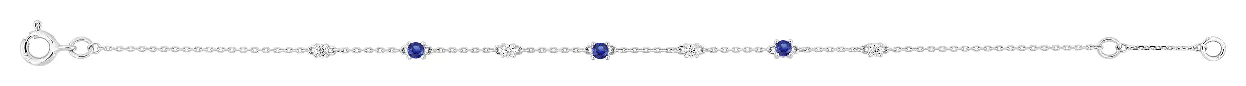 Bracelet Or Blanc Sodaya Zirconium Saphir - Bracelet en Or 750 18k - Bijoux en Vogue