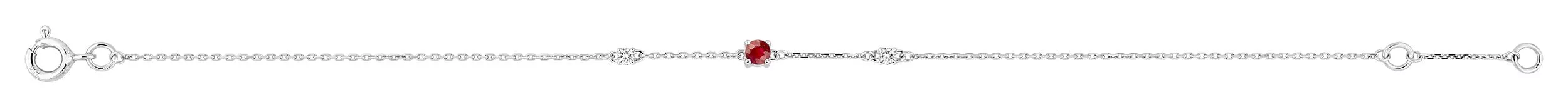 Bracelet Or Blanc Nordedine Zirconium Rubis - Bracelet en Or 750 18k - Bijoux en Vogue