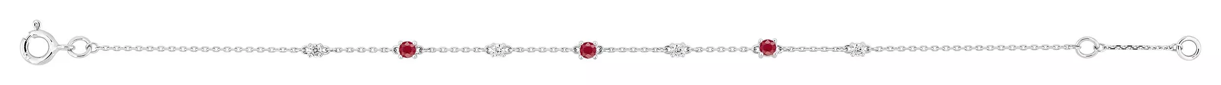 Bracelet Or Blanc Nilantha Zirconium Rubis - Bracelet en Or 750 18k - Bijoux en Vogue