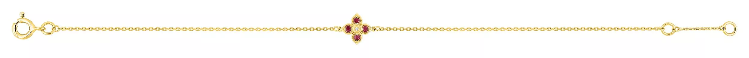 Bracelet Or Eusebie Diamant Rubis - Bracelet en Or 750 18k - Bijoux en Vogue