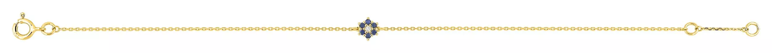 Bracelet Or Dhaine Diamant Saphir - Bracelet en Or 750 18k - Bijoux en Vogue