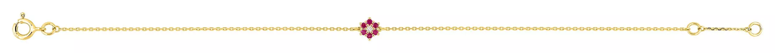 Bracelet Or Mercia Diamant Rubis - Bracelet en Or 750 18k - Bijoux en Vogue