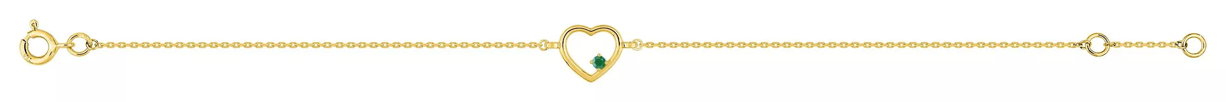Bracelet Or Clytie Emeraude Coeur - Bracelet en Or 750 18k - Bijoux en Vogue