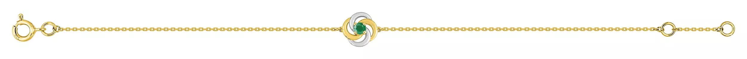 Bracelet Or Tokilalaina Emeraude - Bracelet en Or 750 18k - Bijoux en Vogue