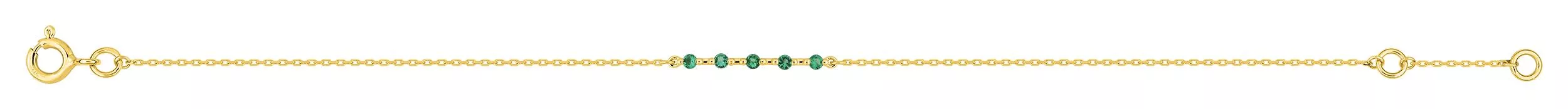 Bracelet Or Wylma Emeraude - Bracelet en Or 750 18k - Bijoux en Vogue