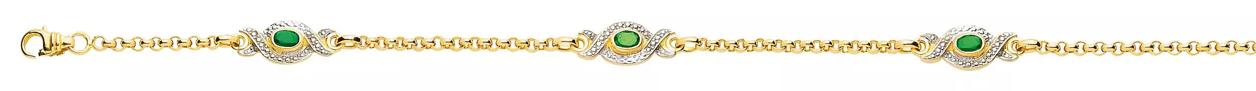 Bracelet Or Sebastia Emeraude - Bracelet en Or 750 18k - Bijoux en Vogue