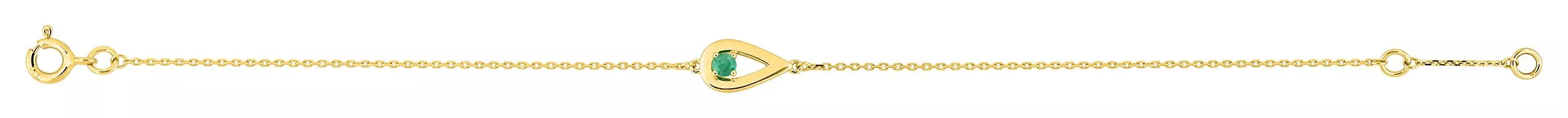 Bracelet Or Crocina Emeraude - Bracelet en Or 750 18k - Bijoux en Vogue