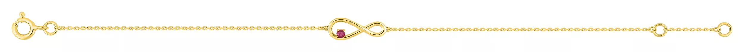 Bracelet Or Fatiera Rubis Infini - Bracelet en Or 750 18k - Bijoux en Vogue