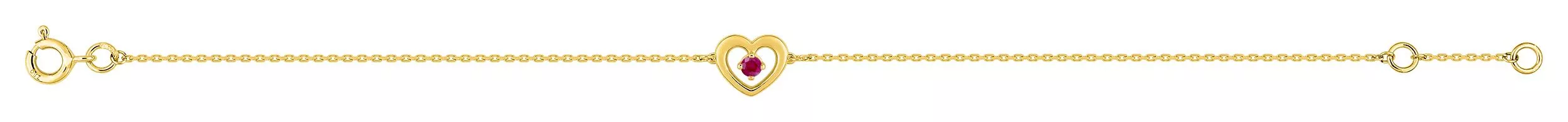 Bracelet Or Ghislane Rubis Coeur - Bracelet en Or 750 18k - Bijoux en Vogue