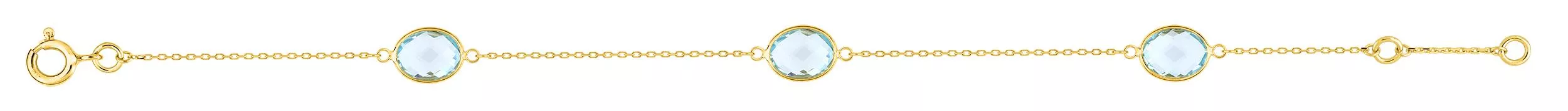 Bracelet Or Weijie bleu Topaze - Bracelet en Or 750 18k - Bijoux en Vogue