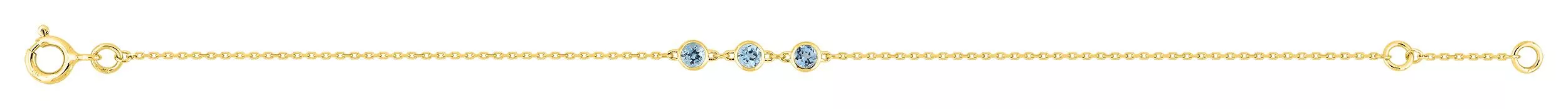 Bracelet Or Parwana bleu Topaze - Bracelet en Or 750 18k - Bijoux en Vogue