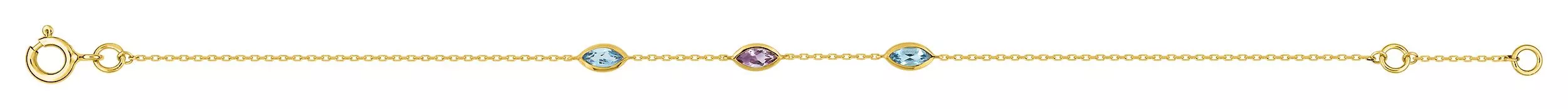 Bracelet Or Amroine bleu Topaze - Bracelet en Or 750 18k - Bijoux en Vogue