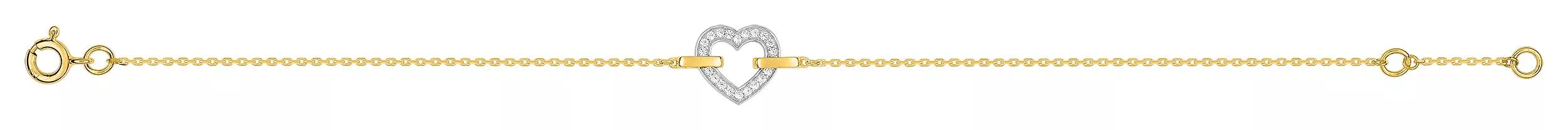 Bracelet Or Momine Zirconium Coeur - Bracelet en Or 750 18k - Bijoux en Vogue