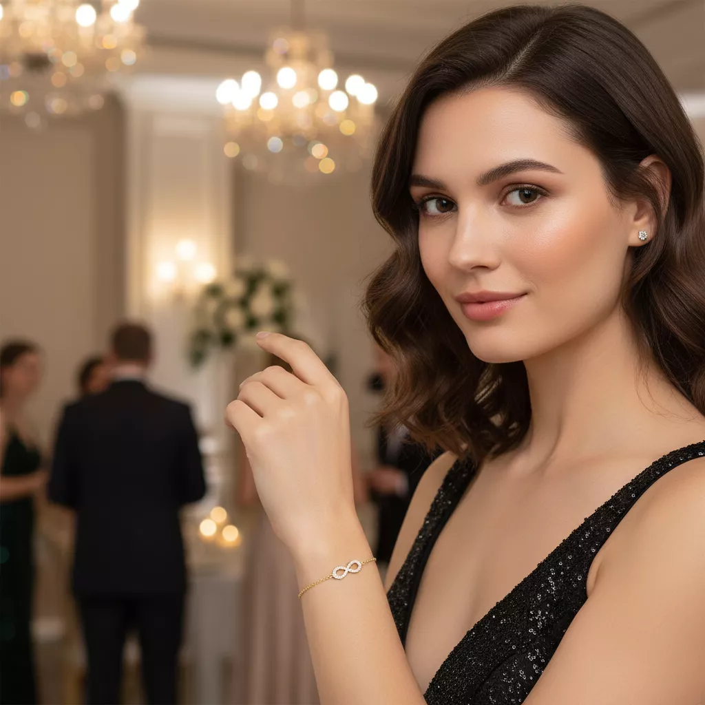 Bracelet Or Winie Zirconium Infini - Bracelet en Or 750 18k - Bijoux en Vogue