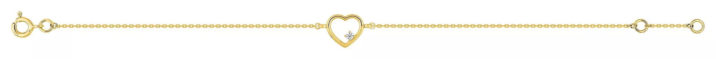 Bracelet Or Rhadija Zirconium Coeur - Bracelet en Or 750 18k - Bijoux en Vogue