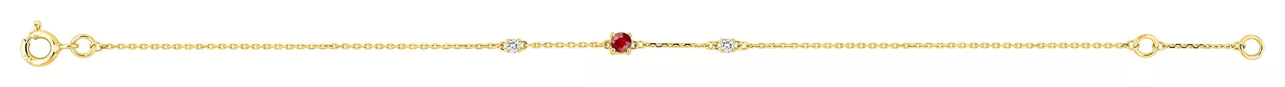 Bracelet Or Lylliane Zirconium Rubis - Bracelet en Or 750 18k - Bijoux en Vogue