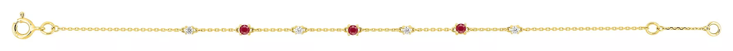 Bracelet Or Katie Zirconium Rubis - Bracelet en Or 750 18k - Bijoux en Vogue