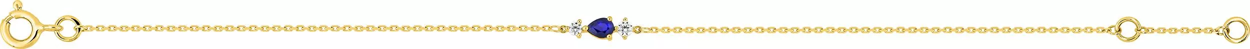 Bracelet Or Macelle Zirconium Saphir - Bracelet en Or 750 18k - Bijoux en Vogue
