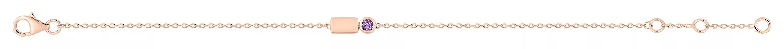 Bracelet Or Rose Monnaie Améthyste - Bracelet en Or 750 18k - Bijoux en Vogue