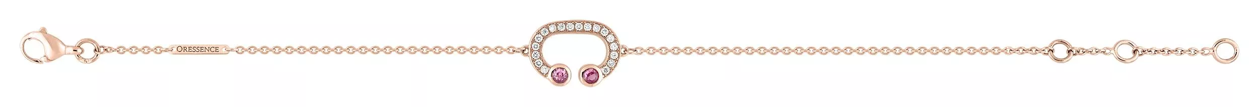 Bracelet Or Rose Vila Diamant Saphir Rose - Bracelet en Or 750 18k - Bijoux en Vogue