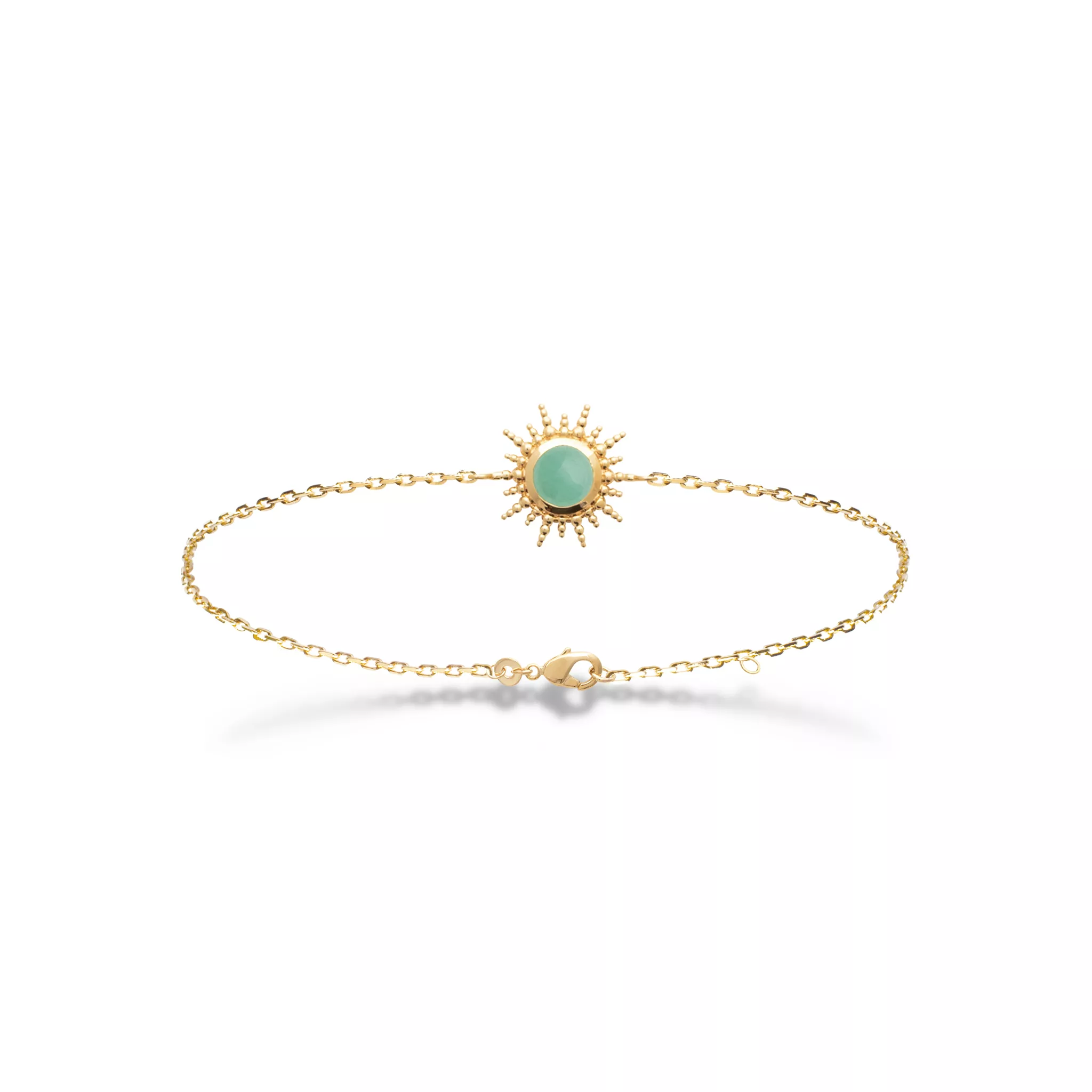 Bracelet Plaqué Or Junza Aventurine Figuratif Couleurs - Bracelet en Plaqué or - Bijoux en Vogue