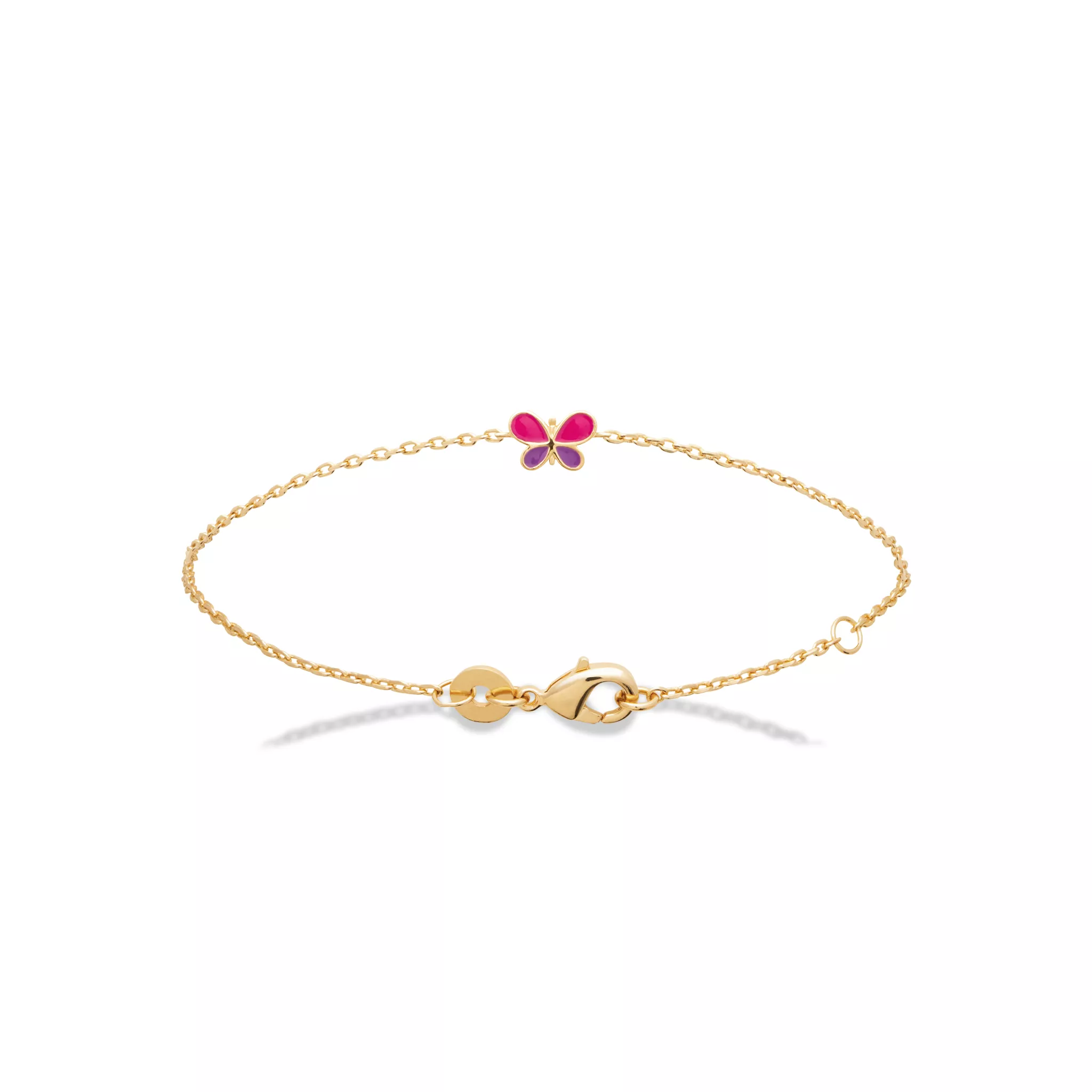 Bracelet Enfant Plaqué Or Annin rose Papillon - Bracelet en Plaqué or - Bijoux en Vogue